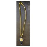 Gold-Tone Necklace With Cross Pendant