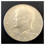 1964 Kennedy Half Dollar Coin in Silver