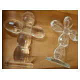 Cut Crystal Cross Figurines on Bases
