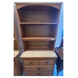 Oak Hutch with Shelving and Drawers