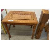 Wood Table and Carved Wooden Post