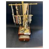 Jewelry Stand with Assorted Jewelry and Watches