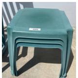 Stackable Green Plastic Side Tables