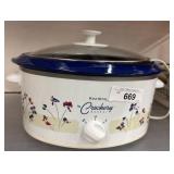 West Bend Crockery Cooker with Floral Design