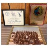 USAF Certificate, Group Photo, and Award Plaque