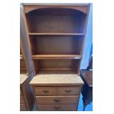 Oak Hutch with Shelving and Drawers
