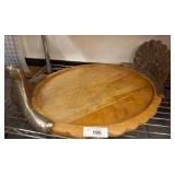 Wooden Tray with Metal turkey Handles