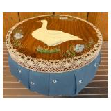 Handcrafted Sewing Basket with Goose Motif