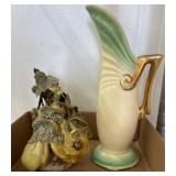 Ceramic Vase and Fruit-Themed Figurine Set