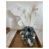 Decorative Coral Sculpture with Shell Accents