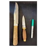 Fixed-Blade Knives with Wood Handles