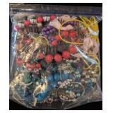 Costume Jewelry in Plastic Bag