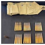 7.9 and 8mm Ammunition Clips and Canvas Ammo Pouch