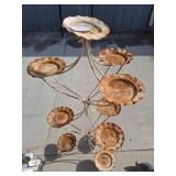 Metal Plant Stand with Multiple Rusted Holders 48i