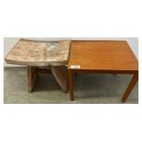 Wooden Stool and Rectangular Side Table