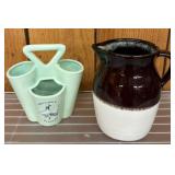 Ceramic Pitcher and Multi-Compartment Vase