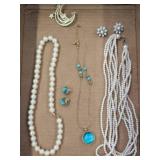 Jewelry Lot with Faux Pearls and Turquoise