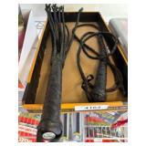 Braided Black Leather Whips