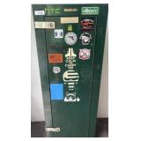 Green Metal Gun Cabinet with Decal Trim c4