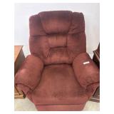 Red Upholstered Recliner with Lever Mechanism
