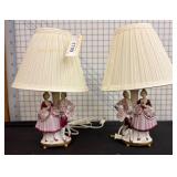 Figural Ceramic Table Lamps With Shades