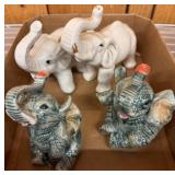 Four Ceramic Elephant Figurines