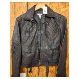 Max & Co. Black Leather Jacket, Size 38