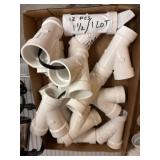 12 PVC Pipe Fittings, 1/2-Inch Size