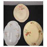 Three Mixed-Design Ceramic Serving Platters