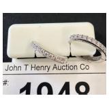 925 Silver Hoop Earrings with CZ Accents