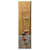 Glass Galileo Thermometer with Colorful Spheres