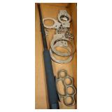 Handcuffs, Baton, and Brass Knuckles Lot