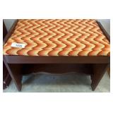 Wooden Bench with Upholstered Seat