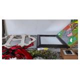 Decor Items Including Frame, Painting, and Decor C