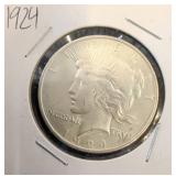 1924 US Peace Silver Dollar Coin