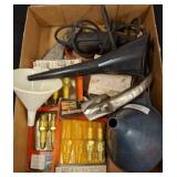 Box Lot with Dremel Tool and Automotive Items
