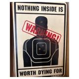 Two Metal Wall Signs With Bold Designs