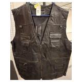 Rebel Ryder Black Leather Vest, Size 3XL