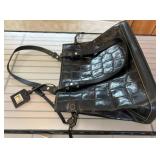 Dooney & Bourke Black Croc-Embossed Tote Bag
