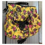 Betsey Johnson Yellow Sequin Floral Tote Bag