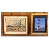 Two Lighthouse-Themed Framed Artworks