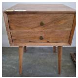 Mid-Century Modern Two-Drawer Wooden Side Table