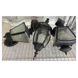 Black Metal and Glass Wall Lanterns