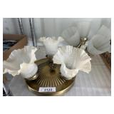 Brass Ceiling Light Fixtures with Glass Shades