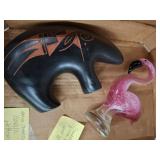 Navajo Pottery and Beachcombers Flamingo Glass