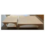 White Painted Wood Coffee and Side Table
