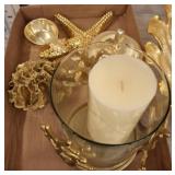 Gold-Tone Decor Items, Including Candle Holder