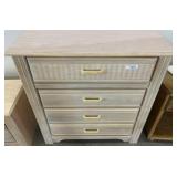 Light Wood Chest of Four Drawers with Handles