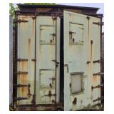 Metal Storage Container With Dual Hinged Doors
