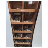 Wood Organizer With Assorted Hardware Components